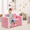 2 in 1 Multi-Functional Kids Sofa Table Chair Set with PVC Surface and Storage Box Under The Seat